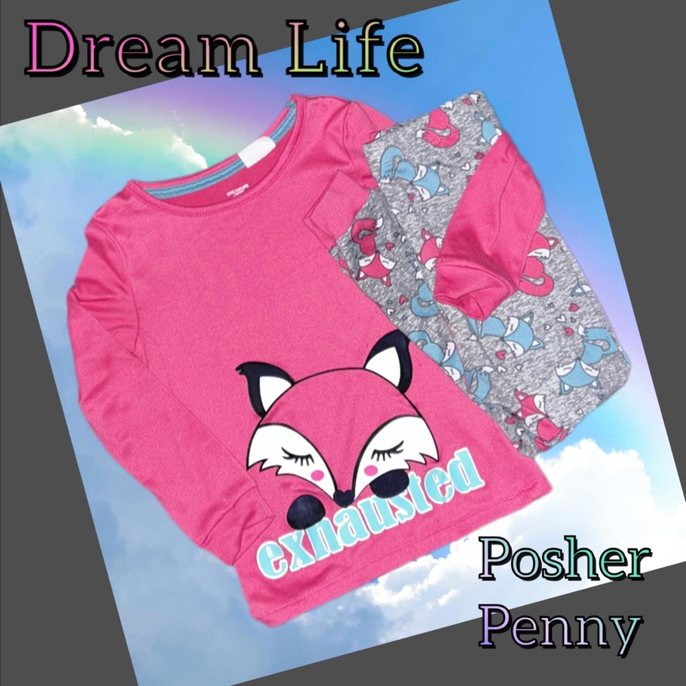 Dream Life “exhausted” Fox Pajama Set